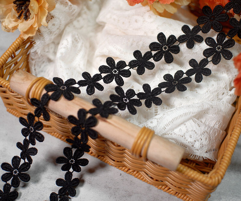 Lill, puuvillane niitpits aksessuaaridega 5cm, 1m DIY riided, ehete valmistamine, kaunistus, käsitöö materjalid, tikandid, pits