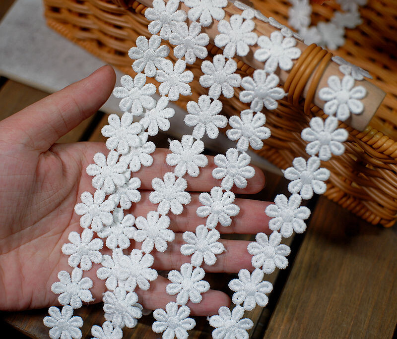 Lill, puuvillane niitpits aksessuaaridega 5cm, 1m DIY riided, ehete valmistamine, kaunistus, käsitöö materjalid, tikandid, pits