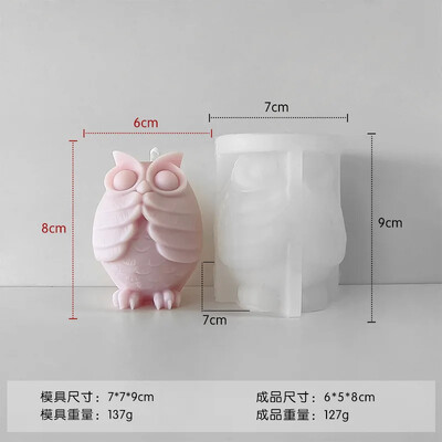 Silikónová forma na sviečky s veľkými sovami, trojrozmerná 3D zvieracia mydla na ruky, sadrová hlinená živicová forma na odlievanie, domáce remeslá, výroba