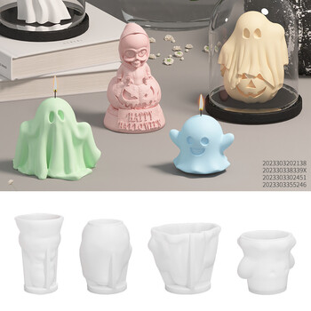 3D Ghost Silicone Mould Multi Style Halloween Spectre Aroma Soap Resin Ornament Making Mold Σοκολάτα Ψήσιμο στο σπίτι Διακόσμηση σπιτιού