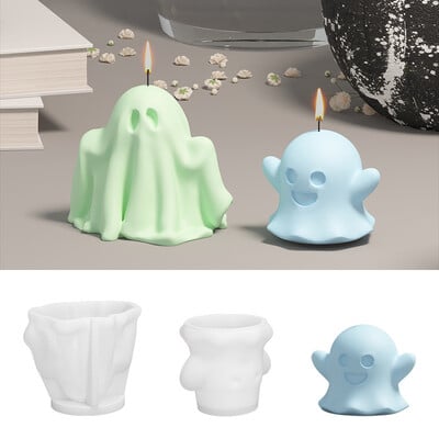 3D Ghost Силиконова свещ Мулти Стил Хелоуин Призрак Аромат Сапун Смола Орнамент Изработване Мухъл Печене на Шоколад Домашен Декор ﻿