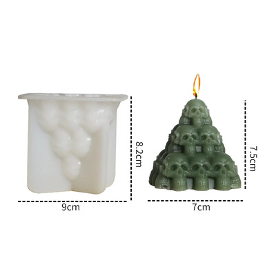 Noi Cranii stivuite Mucegai din silicon pentru lumânări Decorarea casei Artizanat Tencuială din rășină Faceți DIY Săpun Ciocolată Instrumente de copt Cadou de Halloween