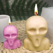 Κερί 3D Ghost Head Καλούπι σιλικόνης Creative Skull Human Body Craft γύψο ρητίνη κατασκευής Κιτ δώρου Halloween Διακόσμηση σπιτιού