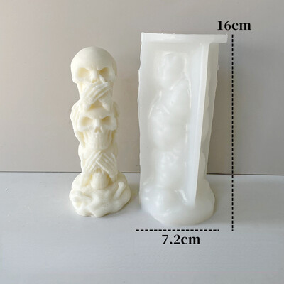 Κερί 3D Ghost Head Καλούπι σιλικόνης Creative Skull Human Body Craft γύψο ρητίνη κατασκευής Κιτ δώρου Halloween Διακόσμηση σπιτιού