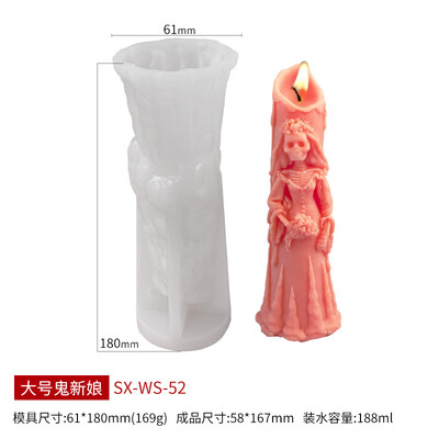 Κερί 3D Ghost Head Καλούπι σιλικόνης Creative Skull Human Body Craft γύψο ρητίνη κατασκευής Κιτ δώρου Halloween Διακόσμηση σπιτιού