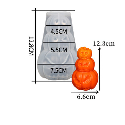 Καλούπι κεριών σιλικόνης κολοκύθας απόκριες 3D Evil Skeleton Crafts Ρητίνη γύψο σαπούνι Κατασκευή DIY Εργαλεία ψησίματος για παγάκια σοκολάτας