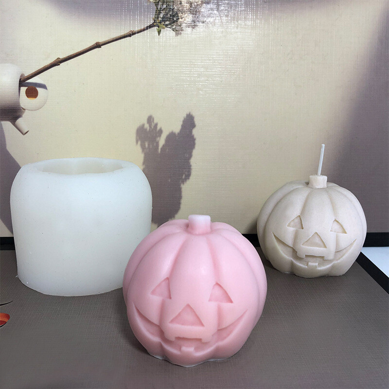 Καλούπι κεριών σιλικόνης κολοκύθας απόκριες 3D Evil Skeleton Crafts Ρητίνη γύψο σαπούνι Κατασκευή DIY Εργαλεία ψησίματος για παγάκια σοκολάτας