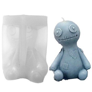 Halloween Horror 3D Voodoo Doll Candle Making Mold DIY Curse Doll Aromatherapy Mold Ghost Στολίδι Χειροποίητο καλούπι Διακόσμηση σπιτιού