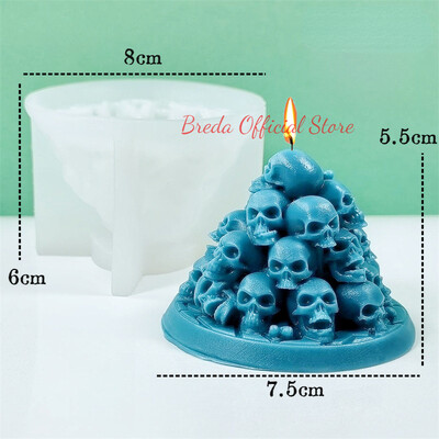 DIY Skull Candle Καλούπι σιλικόνης 3D Stacked Skull Tower Crafts Ρητίνη γύψο καλούπι σαπουνιού Εργαλεία ψησίματος σοκολάτας για δώρα απόκριες