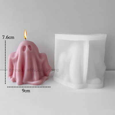 Μεγάλο καλούπι κεριών σιλικόνης Ghost Διακοσμητικό πάρτι για το Halloween Χειροτεχνία Ρητίνη γύψο Κρυστάλλινο χύτευση Εργαλείο χύτευσης σαπουνιού DIY Καλούπι για παγάκια