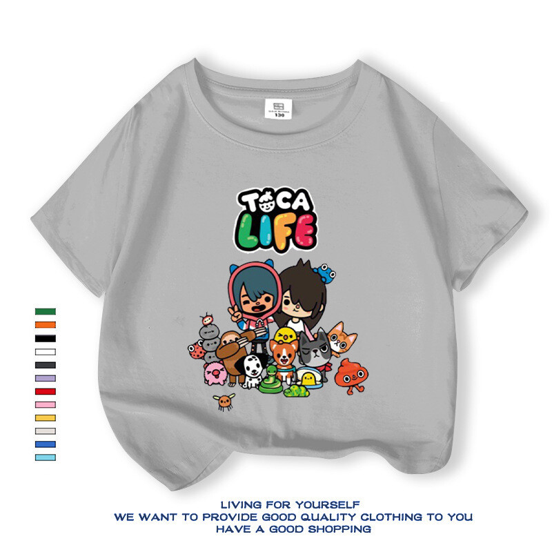 Western stílusú baba póló 2024 új rajzfilm nyári ruhák lányoknak univerzális bő változat légáteresztő ruhák tiszta pamut rövid ujjú divatos