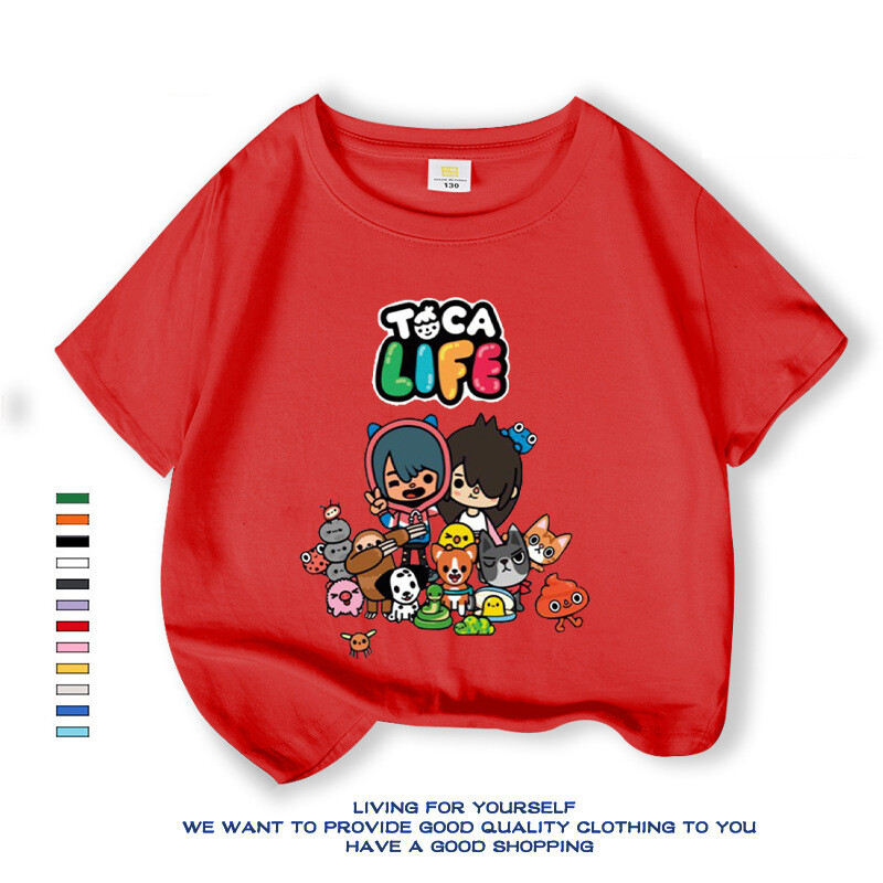 Western stílusú baba póló 2024 új rajzfilm nyári ruhák lányoknak univerzális bő változat légáteresztő ruhák tiszta pamut rövid ujjú divatos