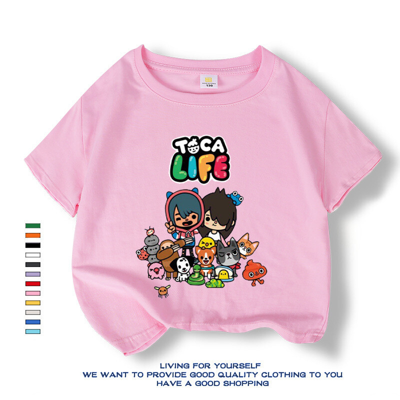 Western stílusú baba póló 2024 új rajzfilm nyári ruhák lányoknak univerzális bő változat légáteresztő ruhák tiszta pamut rövid ujjú divatos