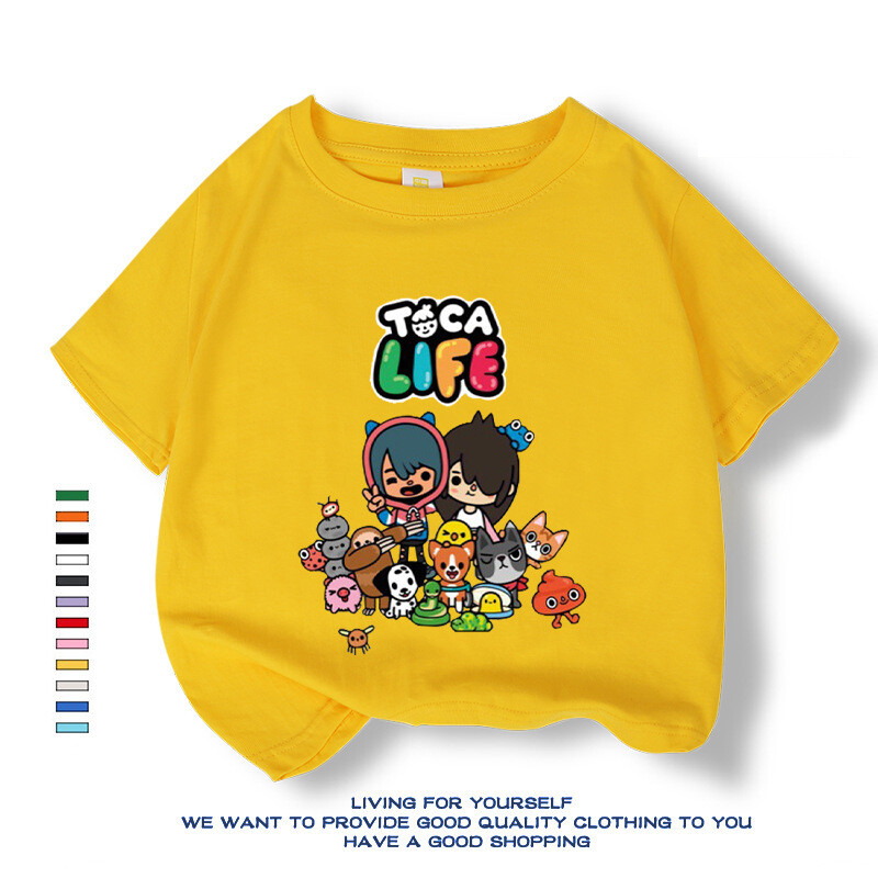 Western stílusú baba póló 2024 új rajzfilm nyári ruhák lányoknak univerzális bő változat légáteresztő ruhák tiszta pamut rövid ujjú divatos