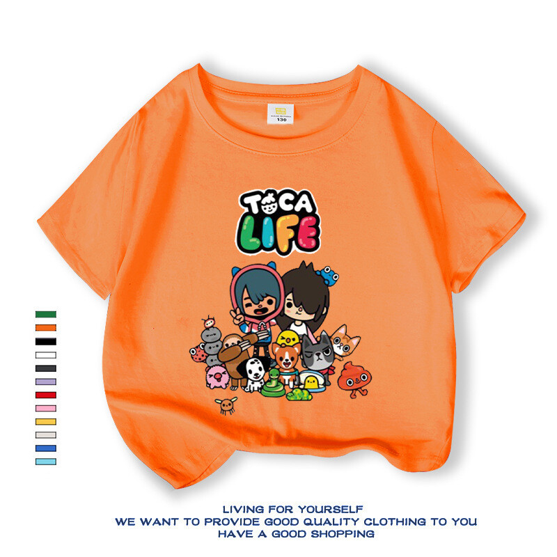 Western stílusú baba póló 2024 új rajzfilm nyári ruhák lányoknak univerzális bő változat légáteresztő ruhák tiszta pamut rövid ujjú divatos