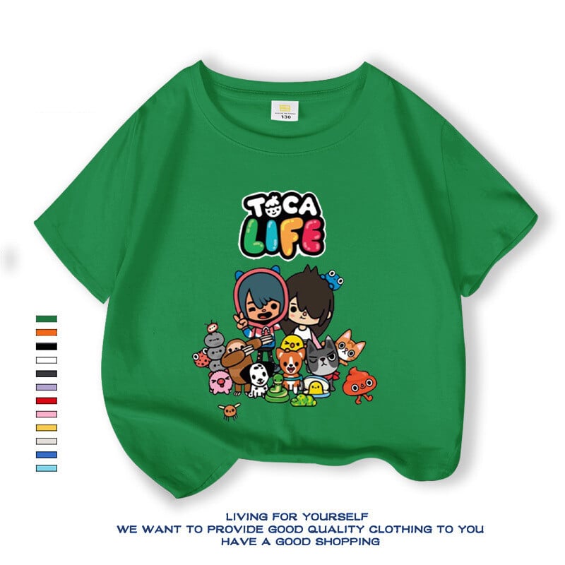 Western stílusú baba póló 2024 új rajzfilm nyári ruhák lányoknak univerzális bő változat légáteresztő ruhák tiszta pamut rövid ujjú divatos