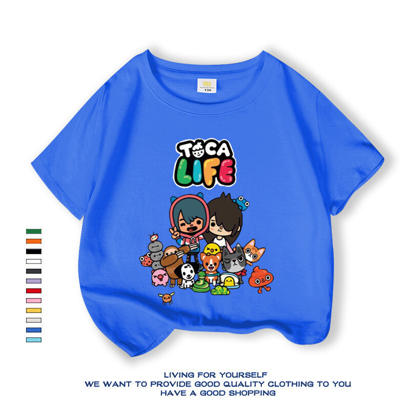 Western stílusú baba póló 2024 új rajzfilm nyári ruhák lányoknak univerzális bő változat légáteresztő ruhák tiszta pamut rövid ujjú divatos