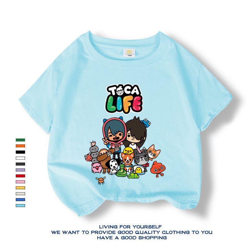 Western stílusú baba póló 2024 új rajzfilm nyári ruhák lányoknak univerzális bő változat légáteresztő ruhák tiszta pamut rövid ujjú divatos