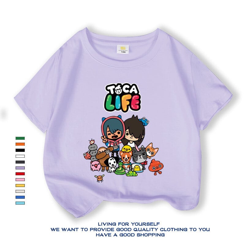 Western stílusú baba póló 2024 új rajzfilm nyári ruhák lányoknak univerzális bő változat légáteresztő ruhák tiszta pamut rövid ujjú divatos