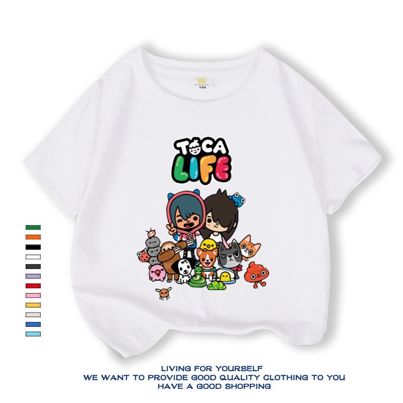 Western stílusú baba póló 2024 új rajzfilm nyári ruhák lányoknak univerzális bő változat légáteresztő ruhák tiszta pamut rövid ujjú divatos