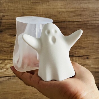 Καλούπι 3D σιλικόνης Ghost Candle Diy Halloween Cute Horror Doll Resin Crafts Εργαλείο παραγωγής σαπουνιού γύψου Δώρο διακοπών