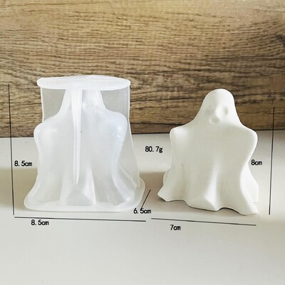 Καλούπι 3D σιλικόνης Ghost Candle Diy Halloween Cute Horror Doll Resin Crafts Εργαλείο παραγωγής σαπουνιού γύψου Δώρο διακοπών