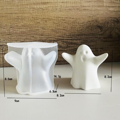Καλούπι 3D σιλικόνης Ghost Candle Diy Halloween Cute Horror Doll Resin Crafts Εργαλείο παραγωγής σαπουνιού γύψου Δώρο διακοπών
