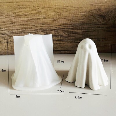 Καλούπι 3D σιλικόνης Ghost Candle Diy Halloween Cute Horror Doll Resin Crafts Εργαλείο παραγωγής σαπουνιού γύψου Δώρο διακοπών