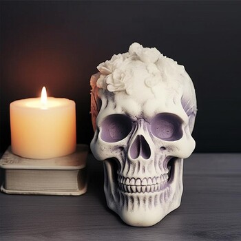 Skull Mold 3D Rose Skull καλούπια σιλικόνης για κεριά Εποξειδική ρητίνη σιλικόνης χύτευση χειροποίητα καλούπια κατασκευής κεριών για το Halloween