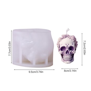 Skull Mold 3D Rose Skull καλούπια σιλικόνης για κεριά Εποξειδική ρητίνη σιλικόνης χύτευση χειροποίητα καλούπια κατασκευής κεριών για το Halloween