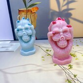 Helovīna galvaskausa galvas ķirbju sveces silikona veidne DIY roku darbs aromterapijas ģipša epoksīda sveķu veidošanas veidņu mājas dekors