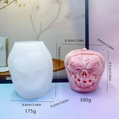 Helovīna galvaskausa galvas ķirbju sveces silikona veidne DIY roku darbs aromterapijas ģipša epoksīda sveķu veidošanas veidņu mājas dekors