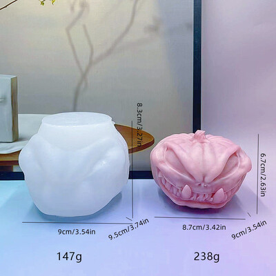 Helovīna galvaskausa galvas ķirbju sveces silikona veidne DIY roku darbs aromterapijas ģipša epoksīda sveķu veidošanas veidņu mājas dekors