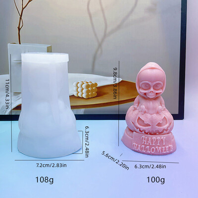 Helovīna galvaskausa galvas ķirbju sveces silikona veidne DIY roku darbs aromterapijas ģipša epoksīda sveķu veidošanas veidņu mājas dekors