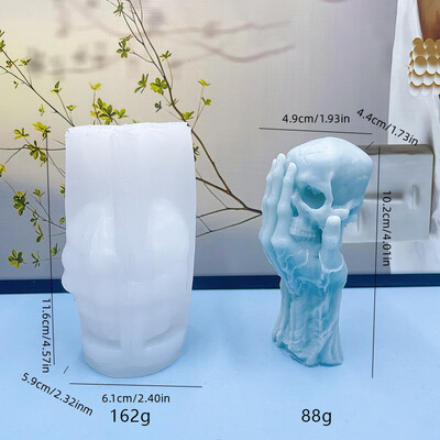 Helovīna galvaskausa galvas ķirbju sveces silikona veidne DIY roku darbs aromterapijas ģipša epoksīda sveķu veidošanas veidņu mājas dekors