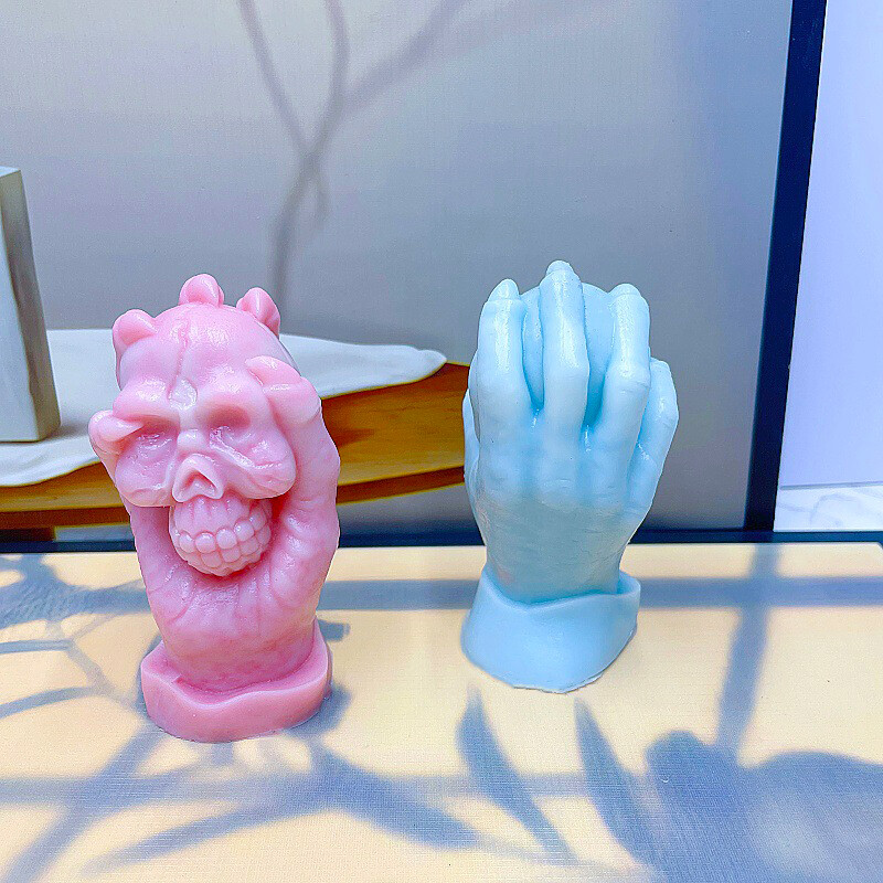 Helovīna galvaskausa galvas ķirbju sveces silikona veidne DIY roku darbs aromterapijas ģipša epoksīda sveķu veidošanas veidņu mājas dekors