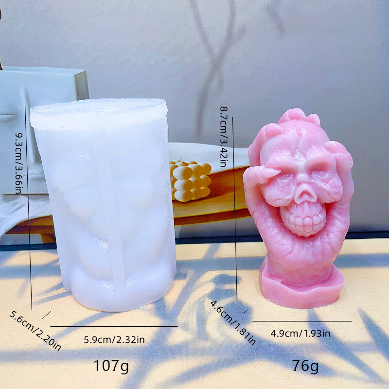 Helovīna galvaskausa galvas ķirbju sveces silikona veidne DIY roku darbs aromterapijas ģipša epoksīda sveķu veidošanas veidņu mājas dekors