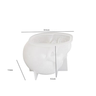 Καλούπι σιλικόνης πολλαπλών μεγεθών κεφαλή κρανίου 3D μοτίβο φλόγας Καλούπι κεφαλής κρανίου για σαπούνι ρητίνης γύψο Δημιουργία οικογενειακού πάρτι Δώρο διακόσμησης