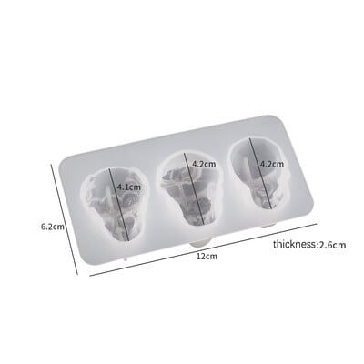Καλούπι σιλικόνης πολλαπλών μεγεθών κεφαλή κρανίου 3D μοτίβο φλόγας Καλούπι κεφαλής κρανίου για σαπούνι ρητίνης γύψο Δημιουργία οικογενειακού πάρτι Δώρο διακόσμησης