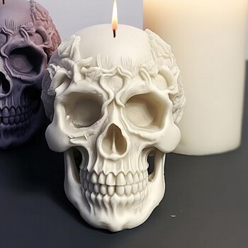 Skull Candle Mold 3D Resin Molds Rose Skull Epoxy Silicone Resin Casting Χειροποίητα καλούπια κατασκευής κεριών για το Halloween