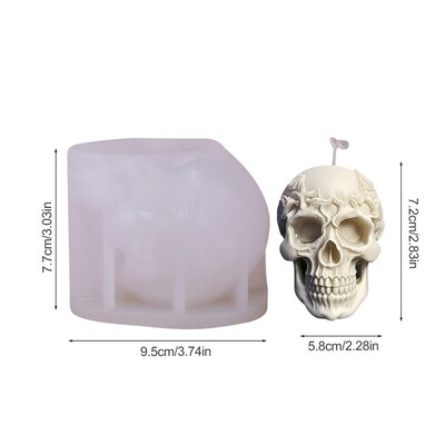 Skull Candle Mold 3D Resin Molds Rose Skull Epoxy Silicone Resin Casting Χειροποίητα καλούπια κατασκευής κεριών για το Halloween