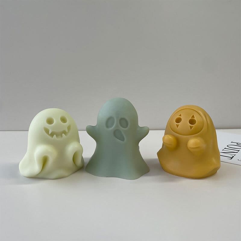 Halloween aranyos szellembaba 3D szilikon forma barkácsolás epoxigyanta aromaterápiás gyertya gipsz dísz party vidám illatos dekoráció
