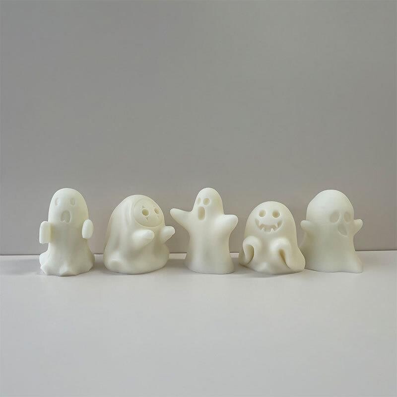 Halloween aranyos szellembaba 3D szilikon forma barkácsolás epoxigyanta aromaterápiás gyertya gipsz dísz party vidám illatos dekoráció