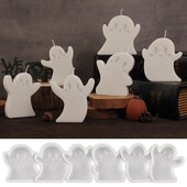 DIY Halloween Ghost Candle Mould Silicone Aromatherapy Gypsum Candlestick Ornament Epoxy Resin Mold Crafts Decoration Storage