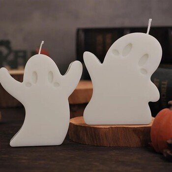 DIY Halloween Ghost Candle Mould Silicone Aromatherapy Gypsum Candlestick Ornament Epoxy Resin Mold Crafts Decoration Storage