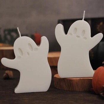 DIY Halloween Ghost Candle Mould Silicone Aromatherapy Gypsum Candlestick Ornament Epoxy Resin Mold Crafts Decoration Storage