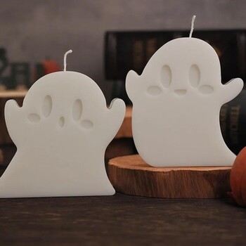 DIY Halloween Ghost Candle Mould Silicone Aromatherapy Gypsum Candlestick Ornament Epoxy Resin Mold Crafts Decoration Storage