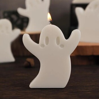 DIY Halloween Ghost Candle Mould Silicone Aromatherapy Gypsum Candlestick Ornament Epoxy Resin Mold Crafts Decoration Storage