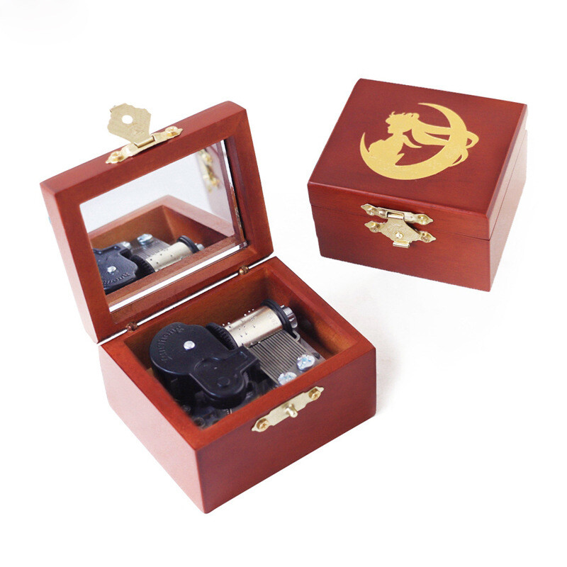 Feige retro graviruota muzikinė dėžutė Medinė suvyniojama muzikos dėžutė Kūrybiška gimtadienio dovana maža dovana tarp sienų didmeninė prekyba