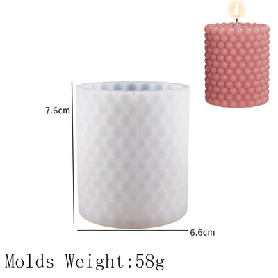 Cilindrinė burbulinė žvakė, silikoninė forma, pasidaryk „pasidaryk pats“ kūrybingu muilu kvepianti žvakė darbalaukio ornamentas, dervos formos, gipso cemento amatų namų dekoras